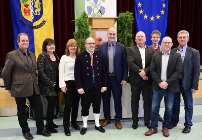 Gemeinderatsfraktion und Teile des Vorstands mit David Faulhaber beim Neujahresempfang der Gemeinde